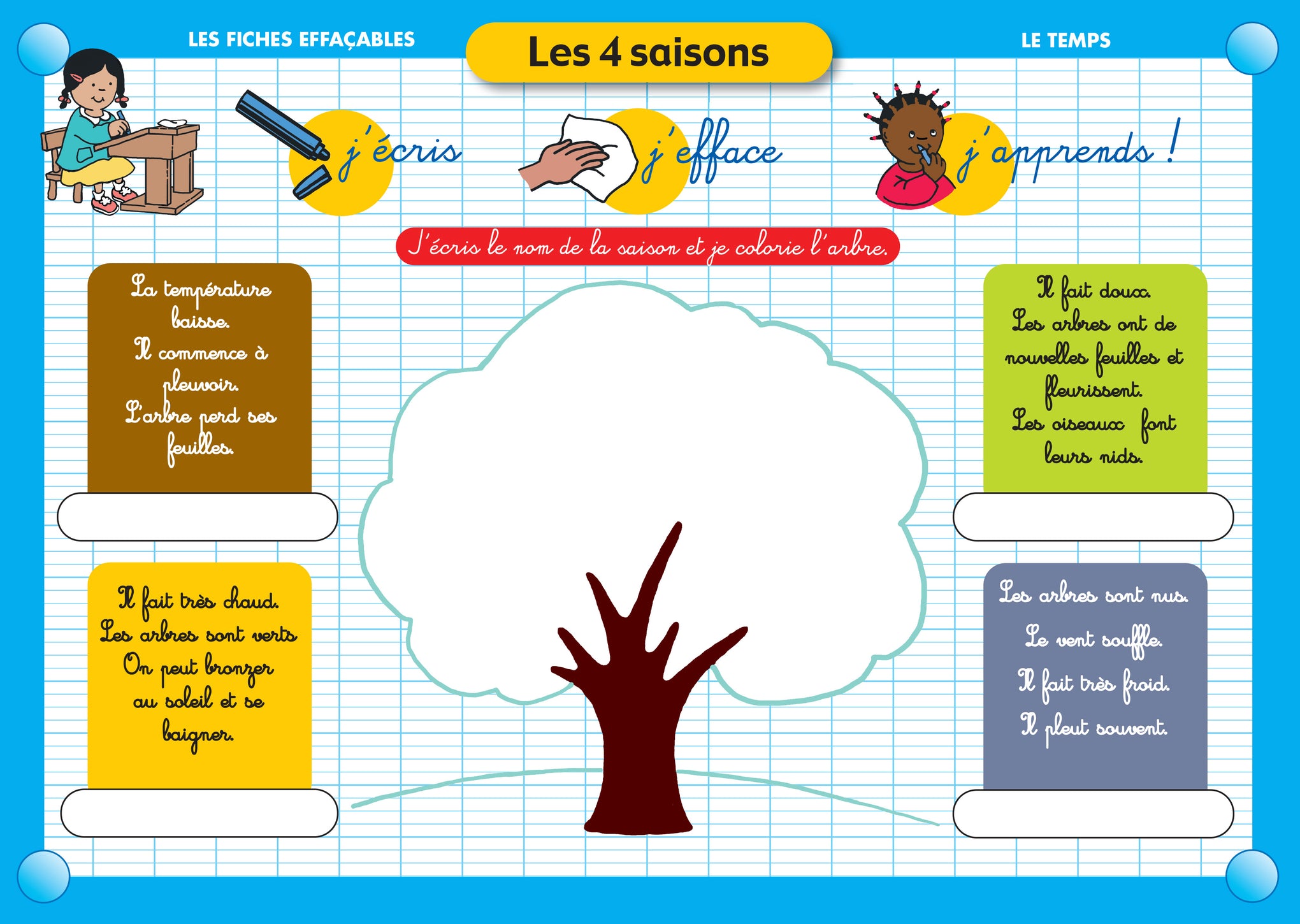 FICHE EFFAÇABLE LES 4 SAISONS