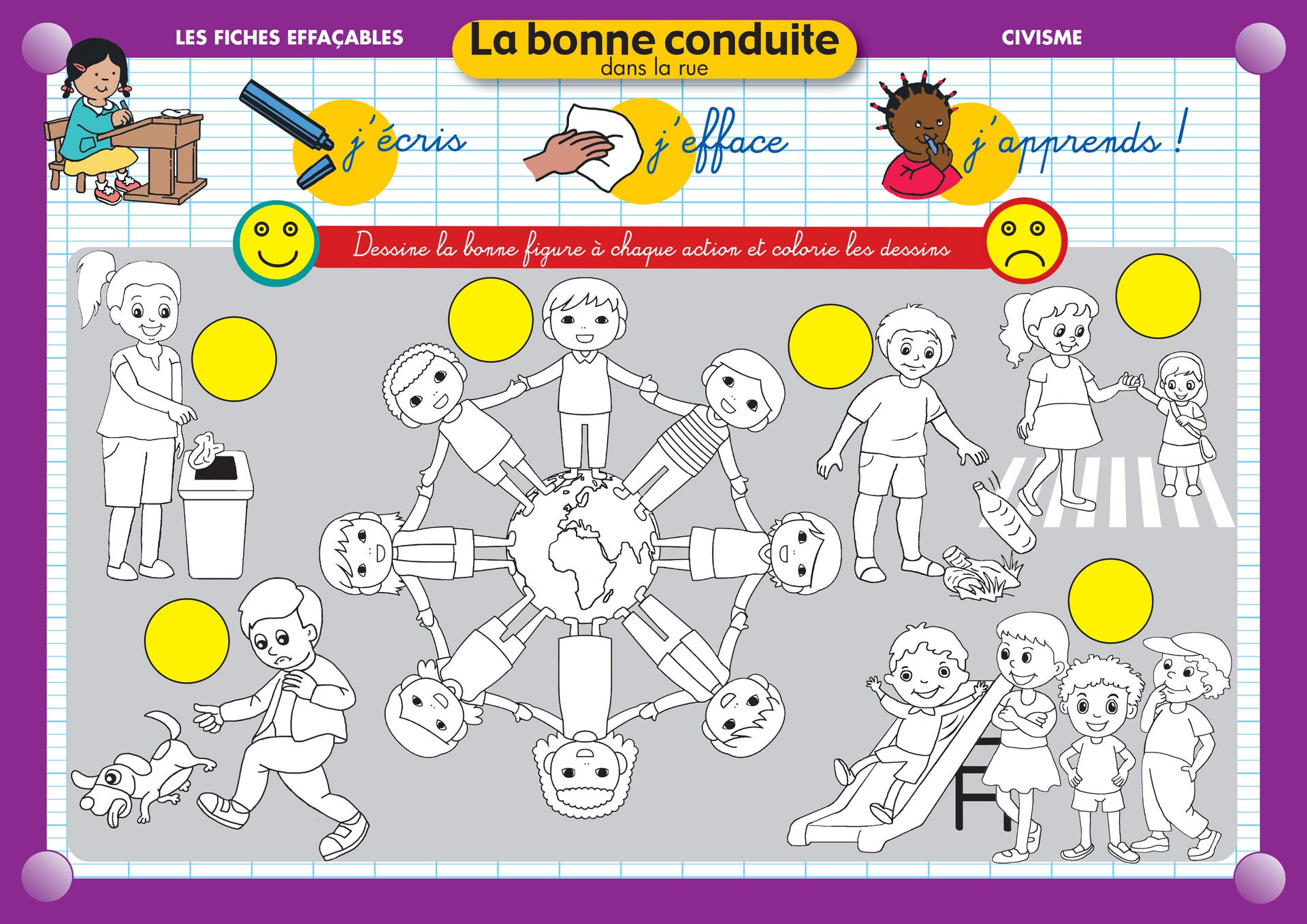 FICHE EFFAÇABLE LA BONNE CONDUITE DANS LA RUE