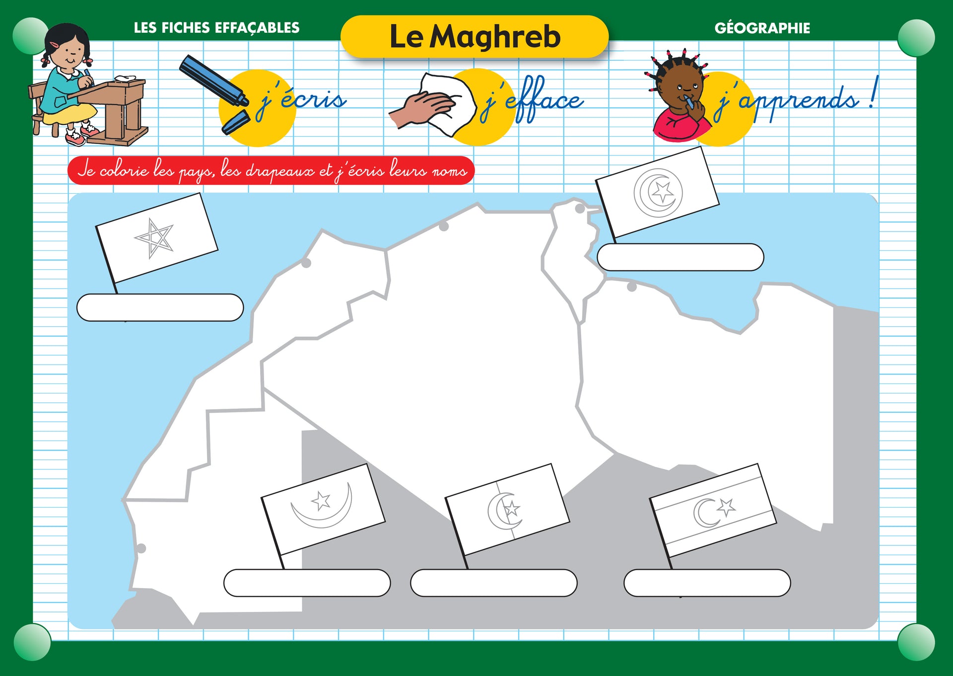 FICHE EFFAÇABLE LE MAGHREB