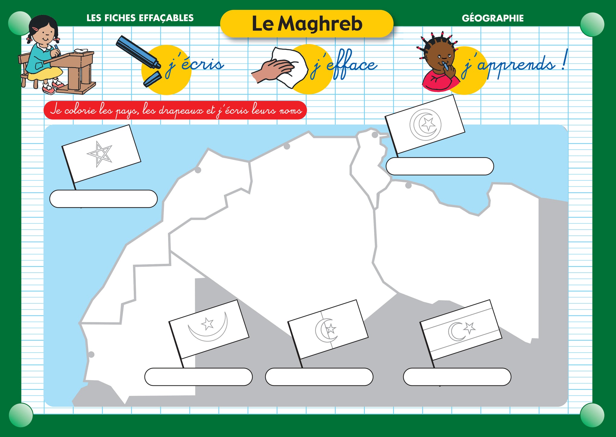 FICHE EFFAÇABLE LE MAGHREB