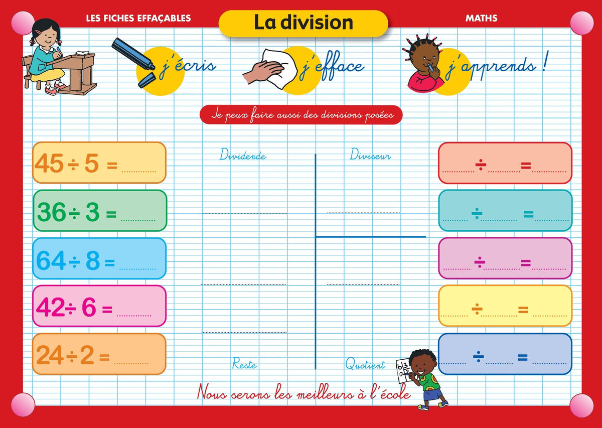 FICHE EFFAÇABLE LA DIVISION